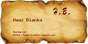 Haaz Bianka névjegykártya